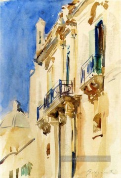  Palazzo Tableaux - Façade d’un Palazzo Girgente Sicile John Singer Sargent aquarelle